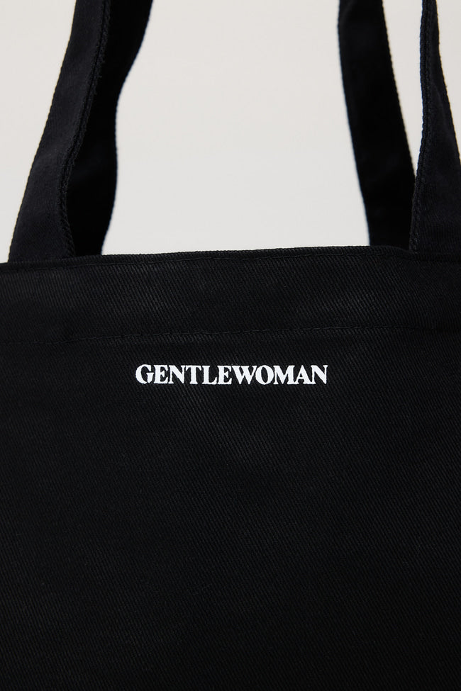 Logo On Double Pocket Mini Tote : Black - GNB433.2