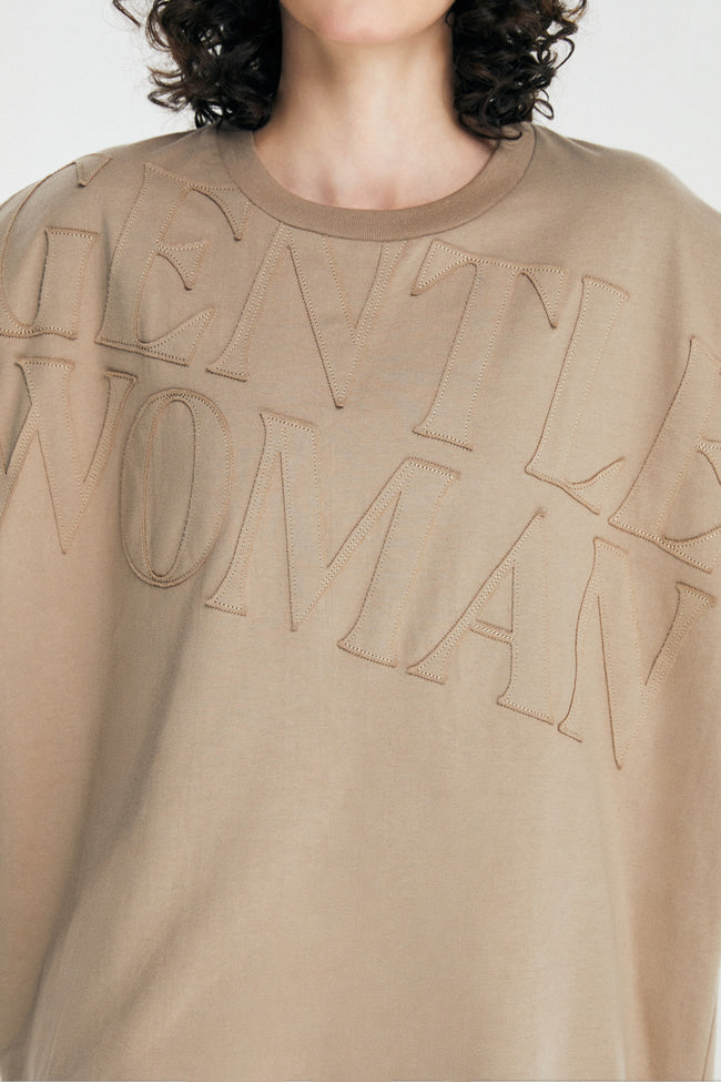 GW Quilted Oversized T-Shirt : BROWN - GW22185.2