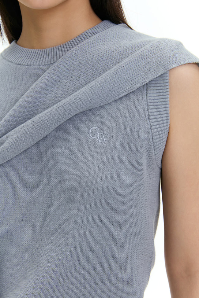 Giant Ribbon Knit Top : Grey - GW22688.2
