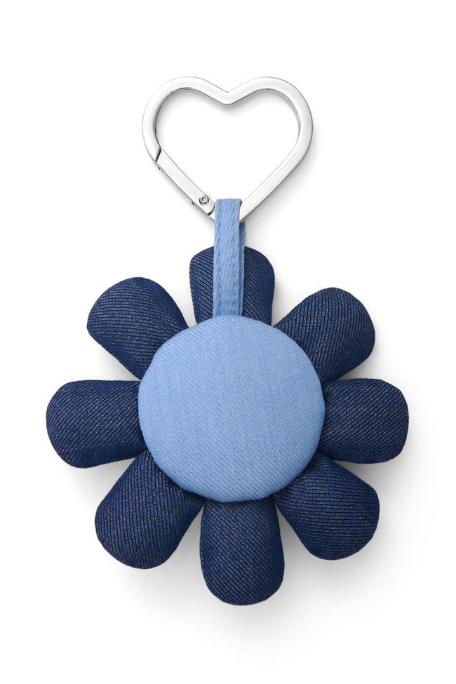 Denim Daisy Heart Keychain - GW23161