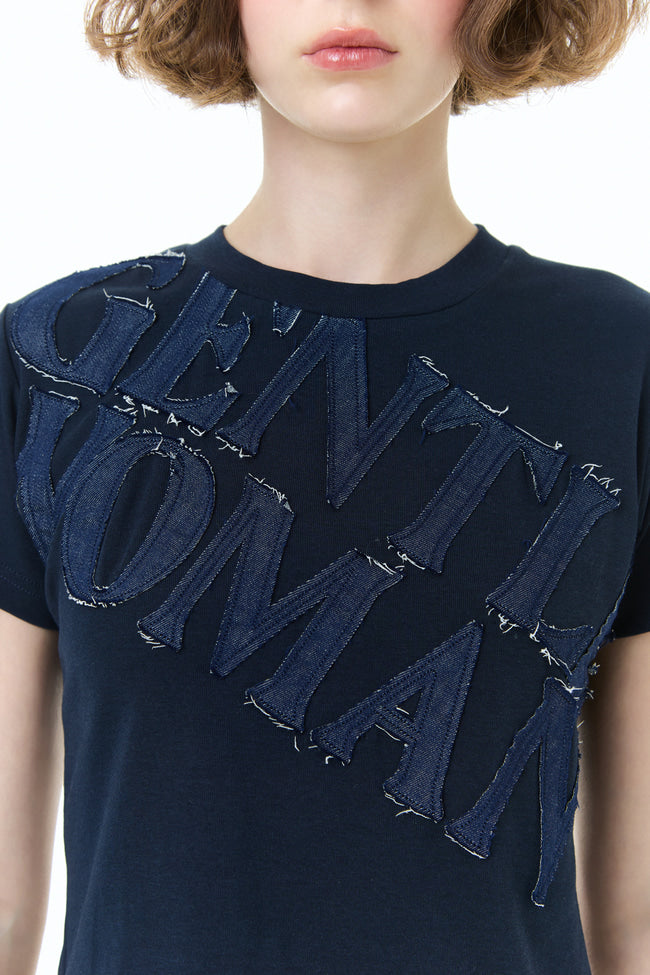 Gentlewoman Denim Logo T-Shirt : NAVY - GW24847