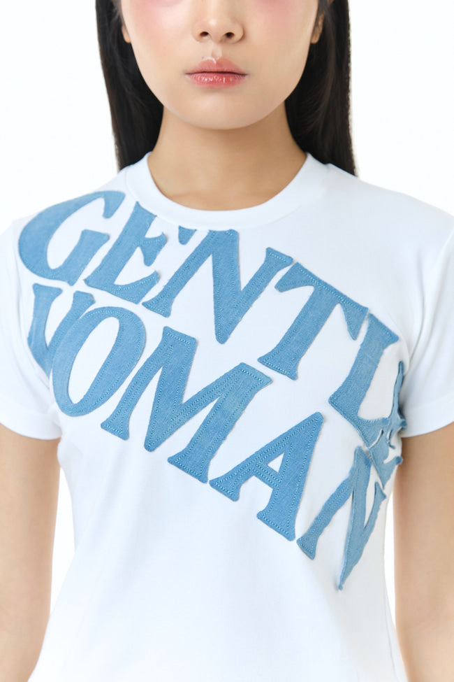 Gentlewoman Denim Logo T-Shirt : WHITE - GW24849