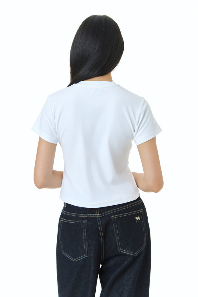 Gentlewoman Denim Logo T-Shirt : WHITE - GW24849