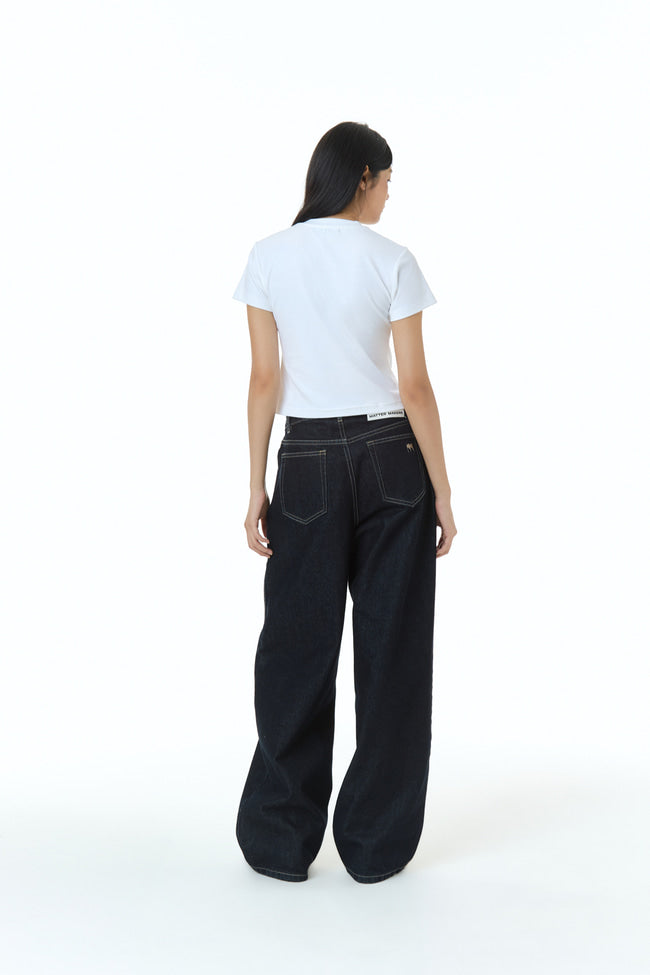 Gentlewoman Denim Logo T-Shirt : WHITE - GW24849