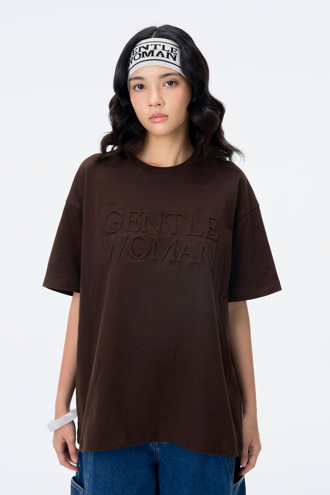 Gentlewoman Embossed Oversized Tee : Brown - GW24493
