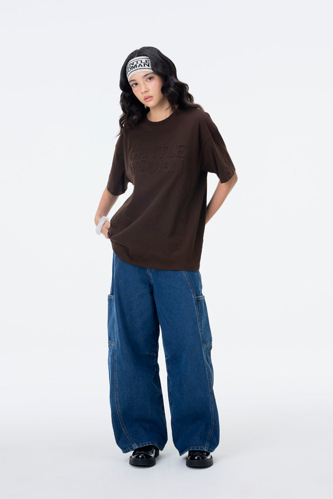 Gentlewoman Embossed Oversized Tee : Brown - GW24493
