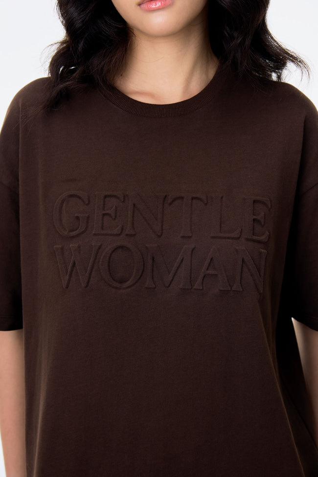 Gentlewoman Embossed Oversized Tee : Brown - GW24493