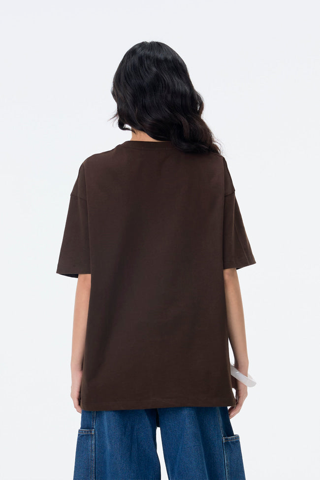 Gentlewoman Embossed Oversized Tee : Brown - GW24493
