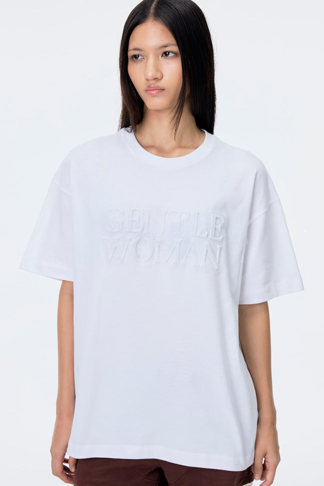 Gentlewoman Embossed Oversized Tee : White - GW24494