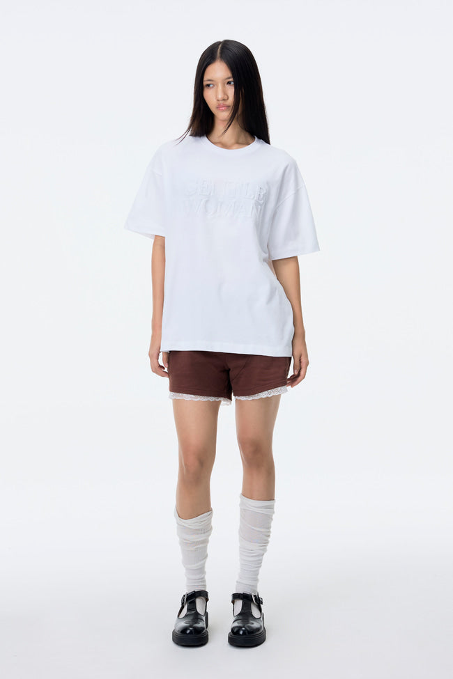 Gentlewoman Embossed Oversized Tee : White - GW24494