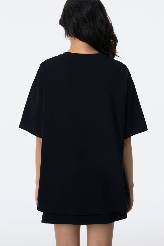 Black Bow Stud Oversized T-Shirt - GW24490