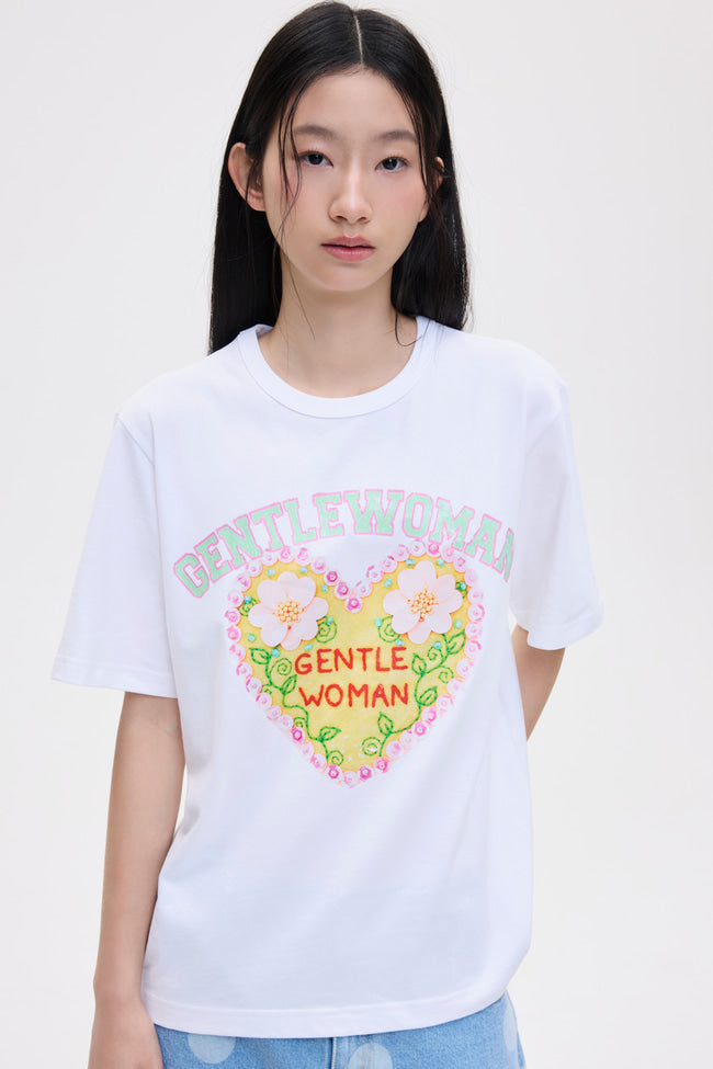 Blossom Heart Bead T-Shirt - GW26459