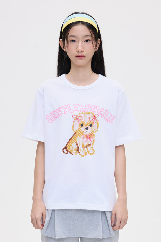 Ribbon Puppy Bead T-Shirt - GW26465
