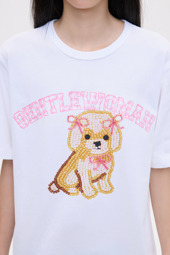 Ribbon Puppy Bead T-Shirt - GW26465