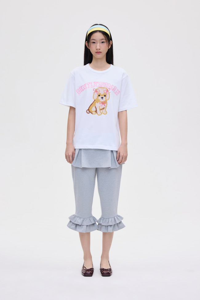 Ribbon Puppy Bead T-Shirt - GW26465