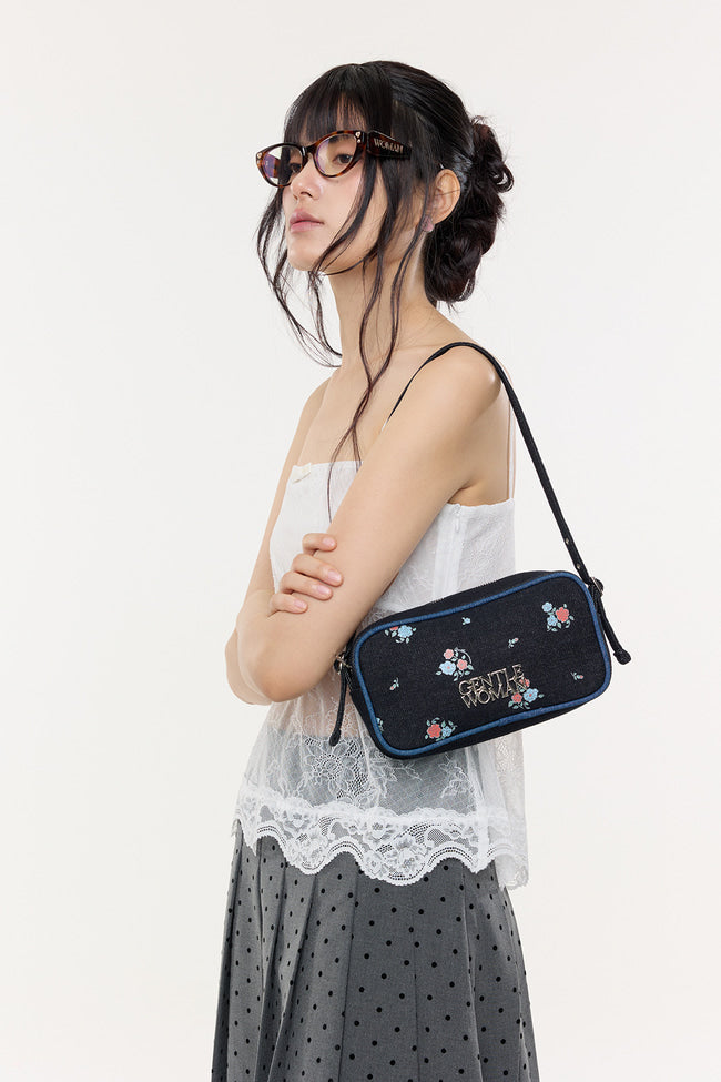 Denim Blossom Shoulder Bag - GW26695