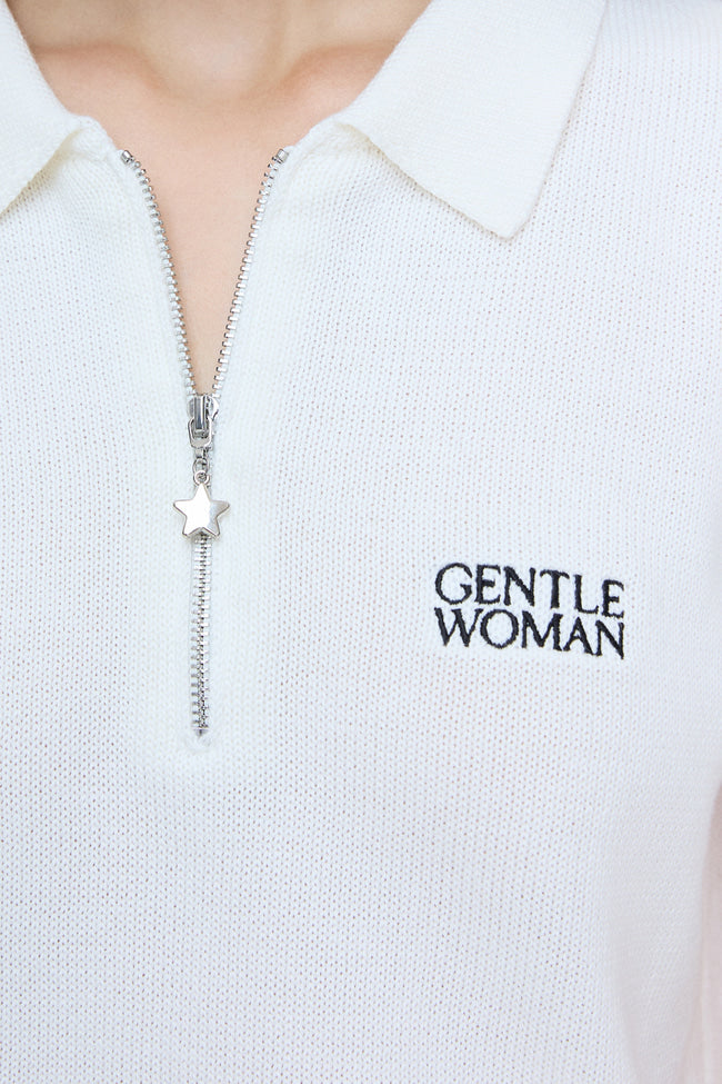 Starlight polo knit : White - GW24351.2