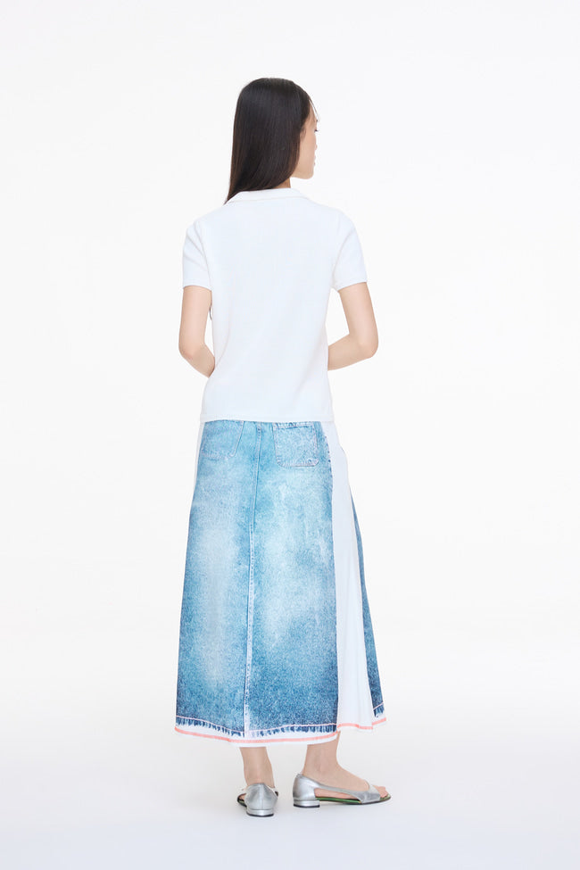 Starlight polo knit : White - GW24351.2