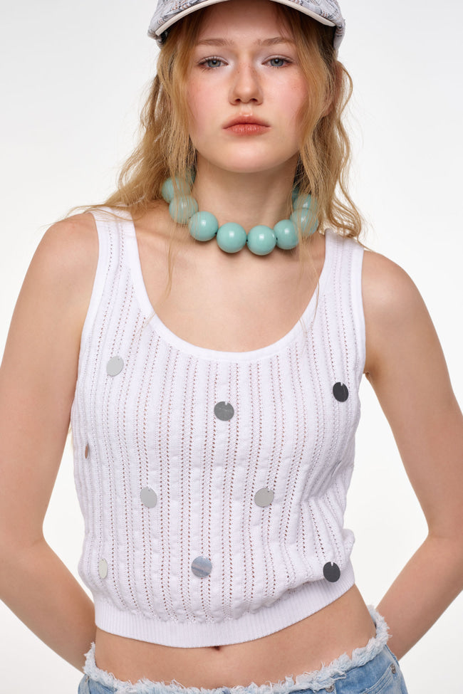 Late Night Text Knit Top - GW26542