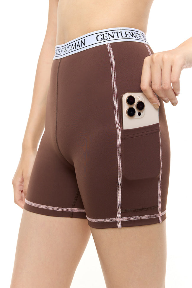 Brown Echo Biker Shorts - GW25419