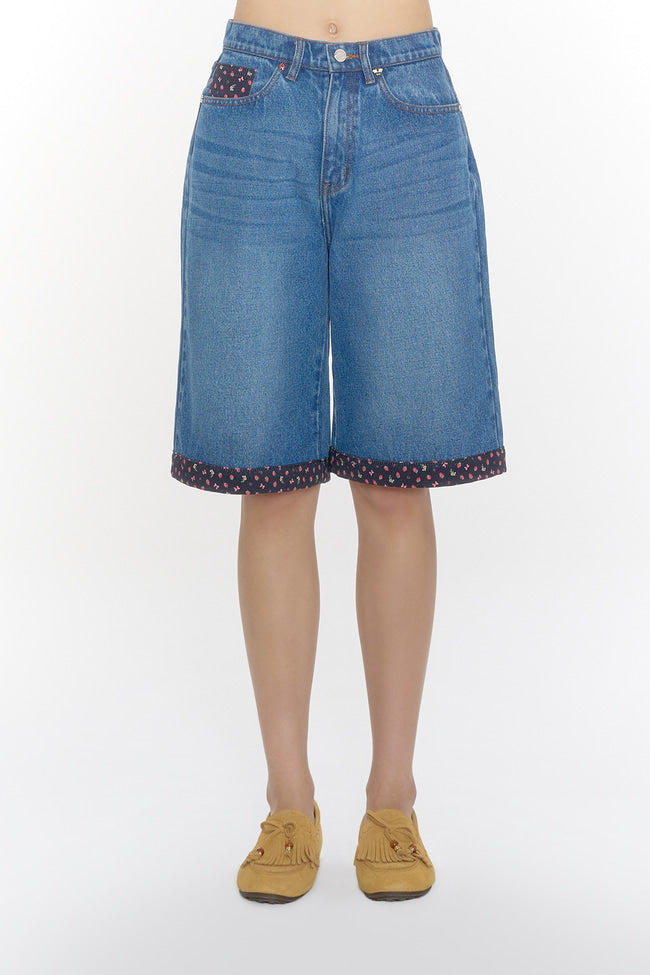 Berry Blossom Denim Shorts - GW26817
