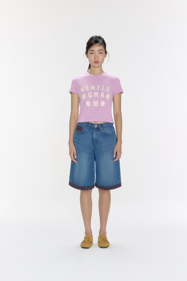 Berry Blossom Denim Shorts - GW26817