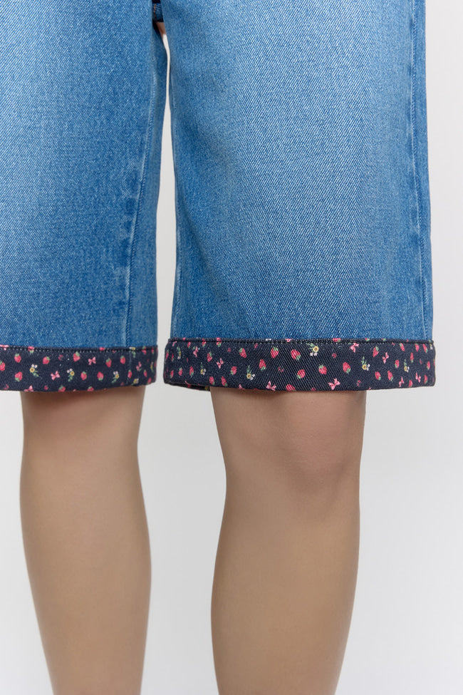 Berry Blossom Denim Shorts - GW26817