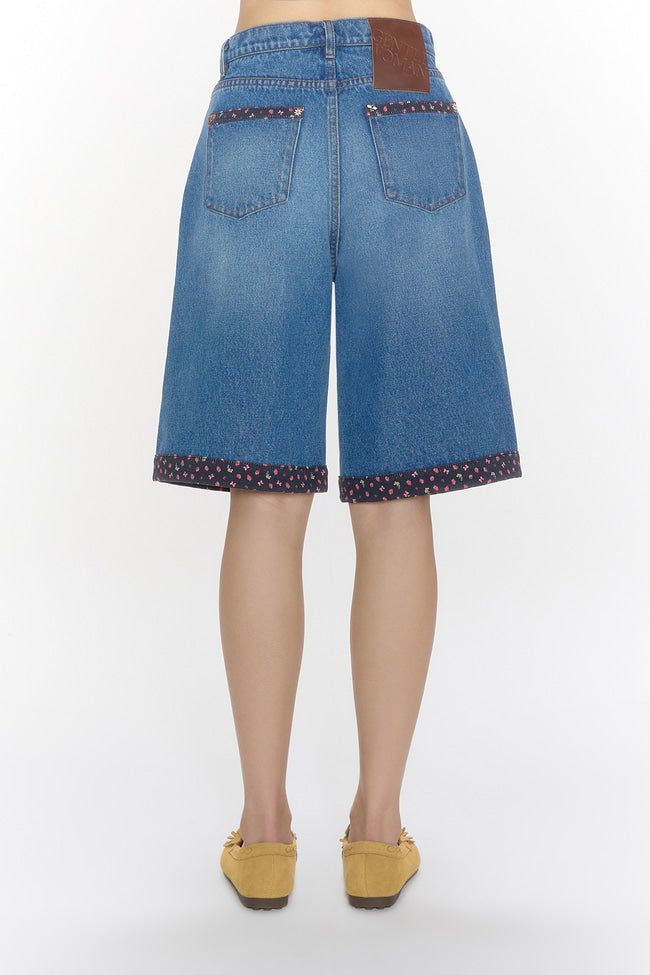 Berry Blossom Denim Shorts - GW26817