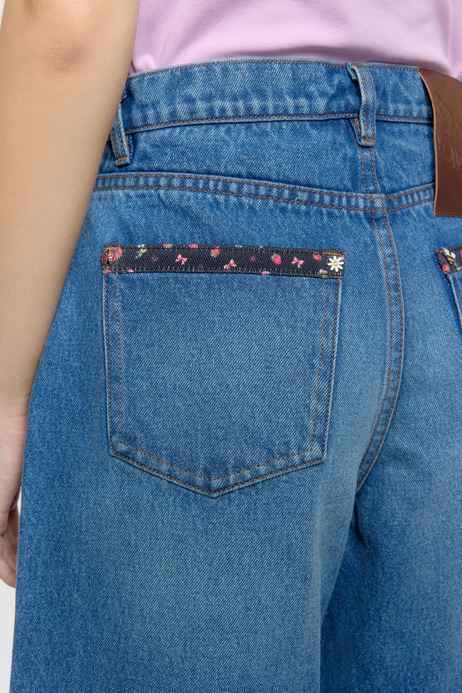 Berry Blossom Denim Shorts - GW26817