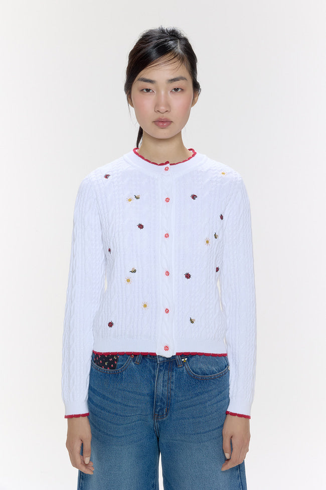 Honey Berry Meadow Cable Knit Cardigan - GW26819