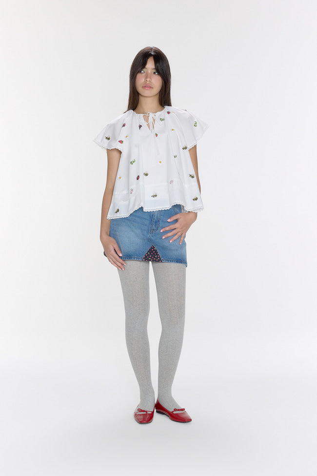 Strawberry Meadow Ribbon Blouse - GW26836
