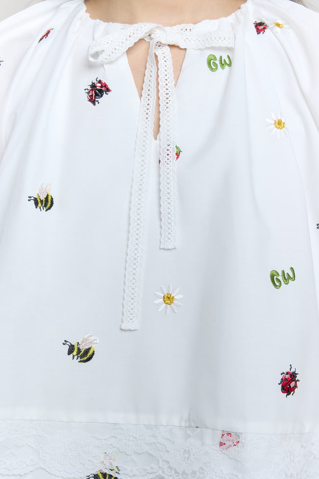 Strawberry Meadow Ribbon Blouse - GW26836