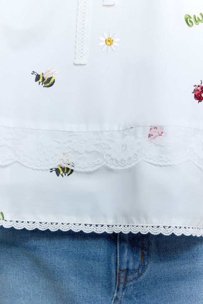 Strawberry Meadow Ribbon Blouse - GW26836