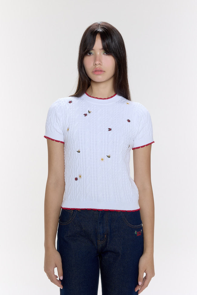Honey Berry Meadow Cable Knit Top - GW26820