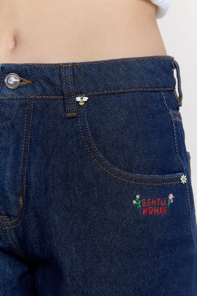 Berry Blossom Denim Capri Shorts - GW26815