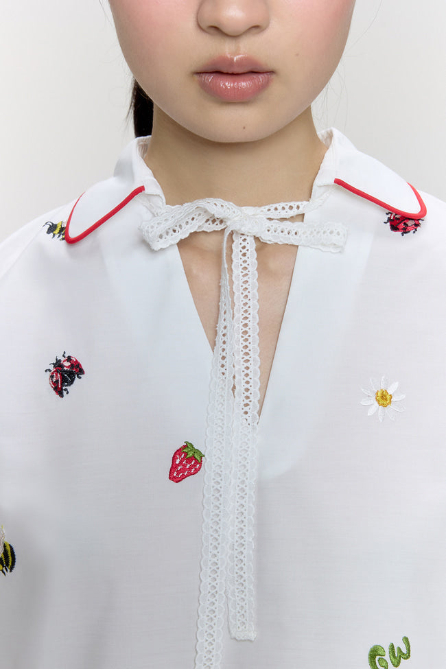 Strawberry Meadow Ribbon Long Sleeve Top - GW26837