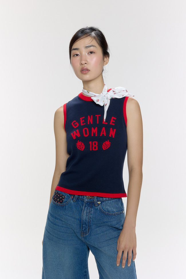 Berry Blossom Sleeveless Knit Top - GW26825