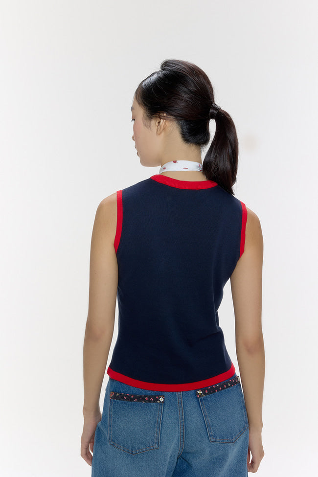 Berry Blossom Sleeveless Knit Top - GW26825