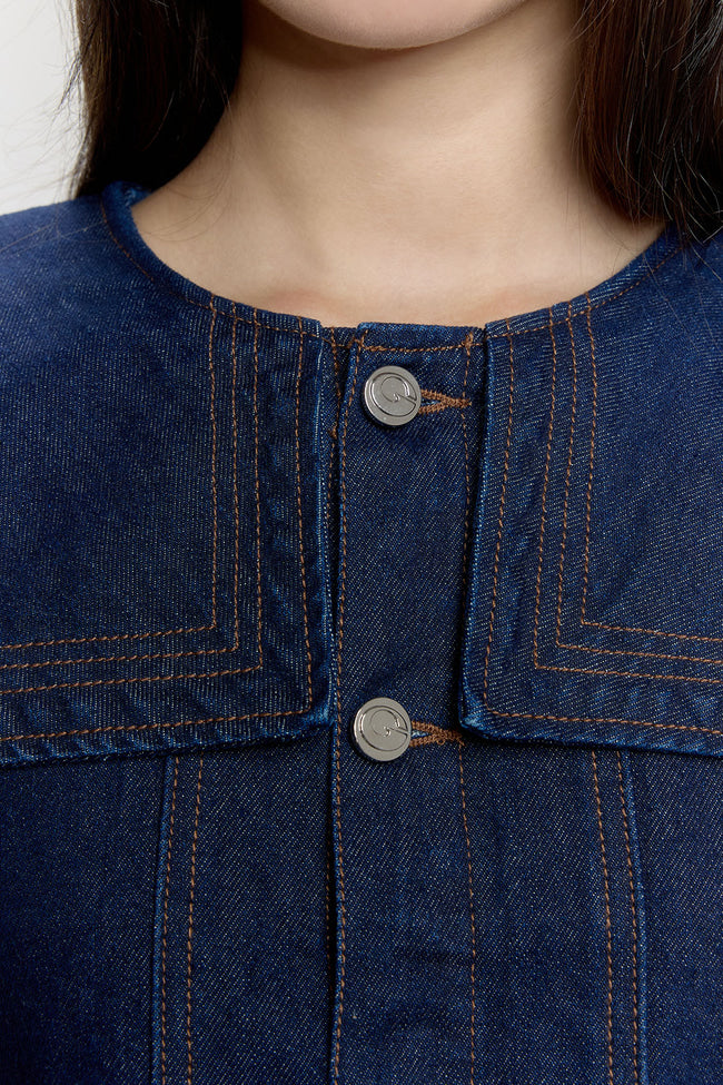 Berry Blossom Sailor Denim Top - GW26814