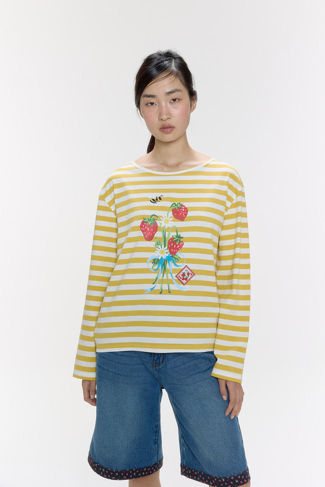 Strawberry Bouquet Long Sleeve Top - GW26810