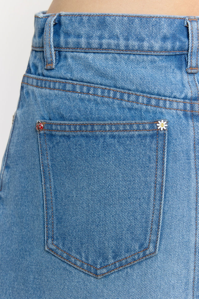 Berry Blossom Mini Denim Skirt - GW26816