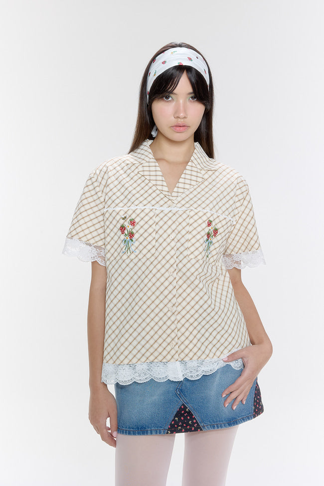 Strawberry Cottage Garden Short Sleeve Shirt - GW26834