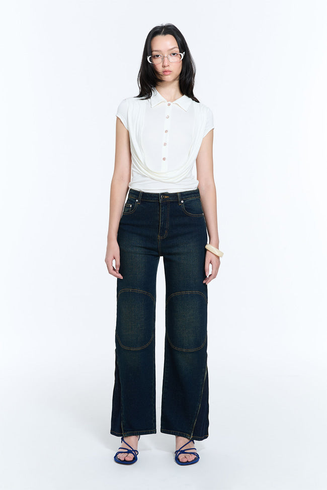 OFFSET STRAIGHT JEANS - GW26496