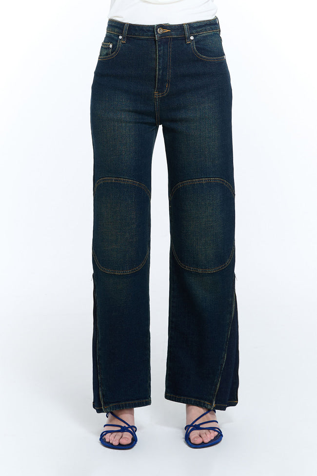 OFFSET STRAIGHT JEANS - GW26496