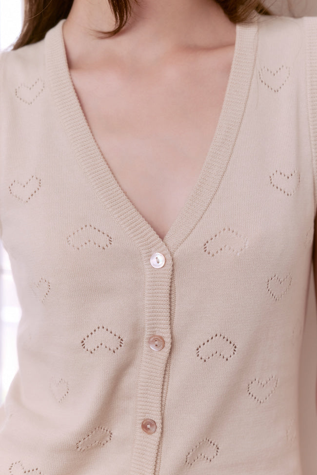 Poem In Beige V-Neck Knit Top - GW26403