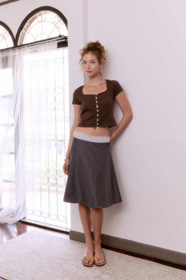 Milky Mocha Pointelle Knit Top - GW26401