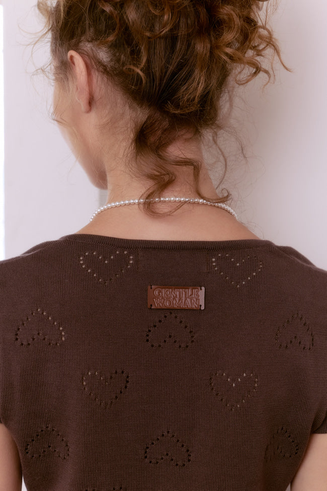 Milky Mocha Pointelle Knit Top - GW26401