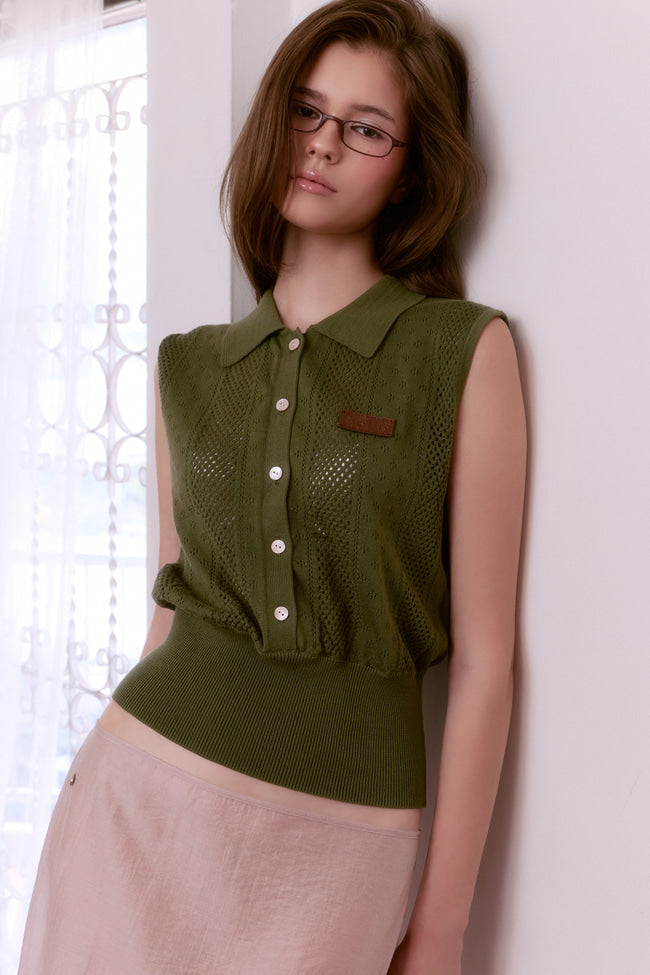 Little Poem Sleeveless Knit Top - GW26398