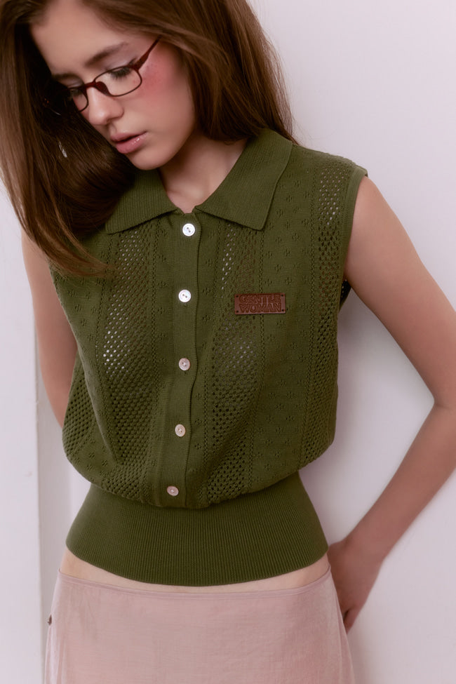 Little Poem Sleeveless Knit Top - GW26398