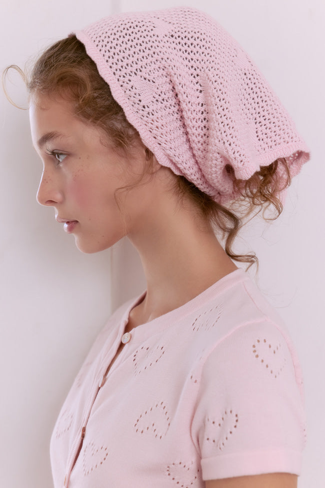 Pointelle Mini Heart Scarf - GW26407